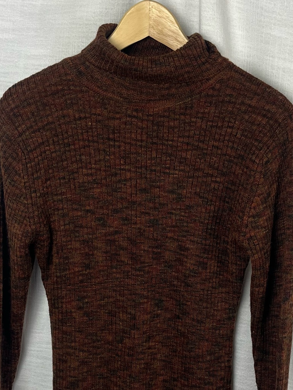 Haggar Marled Brown Ribbed Knit Sweater Y2K Style Vintage